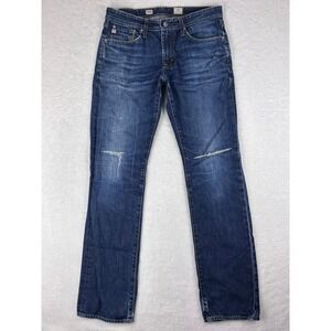 AG Adriano Goldschmied Protégé Straight Leg Distressed‎ Jeans Size 32